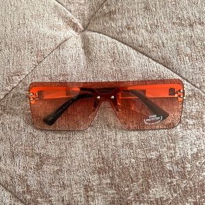 Fashion Nova - Jetsetter Shield Sunglasses (peach)